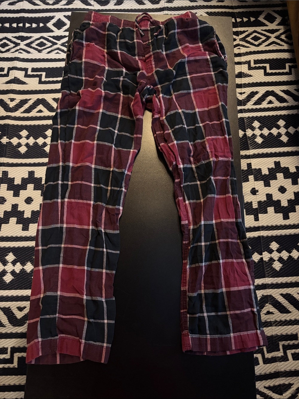 Goodfellow & Co Burgundy and Black Plaid Kids Joggers